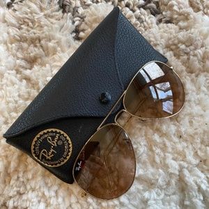 Ray-Ban Gold Frame Brown Lens Aviator Sunglasses
